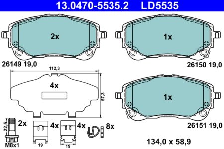 KLOCKI HAMULC. TOYOTA COROLLA 19- PRZÓD