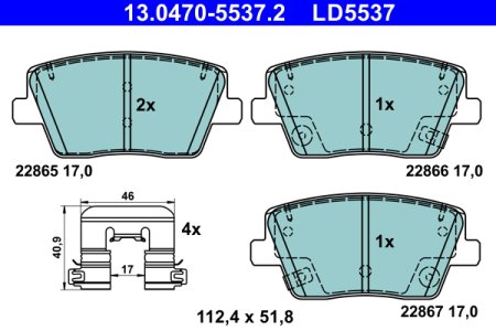 KLOCKI HAMULC. HYUNDAI I30 2,0 N 17- TYŁ