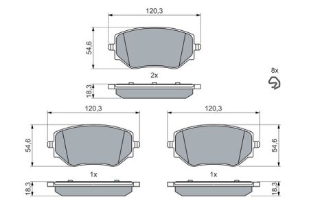 Klocki hamulcowe BOSCH 0986460063 410608885R RENAULT CLIO V 19- PRZÓD