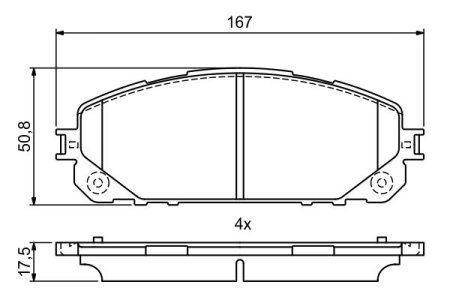 Klocki hamulcowe BOSCH 0986495404 68212327AA JEEP CHEROKEE 14- PRZÓD