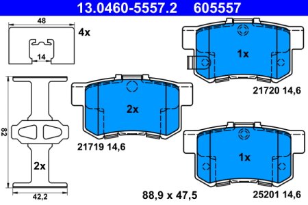 KLOCKI HAMULC. FIAT SEDICI 06-14 TYŁ