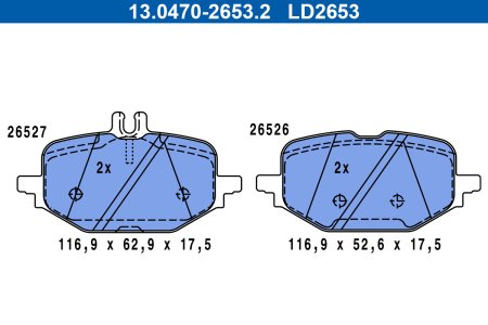 KLOCKI HAMULC. MERCEDES W206 C-KLASA 21- TYŁ