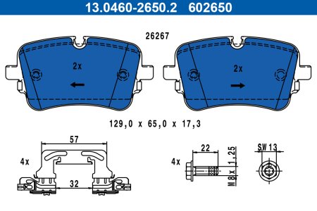 KLOCKI HAMULC. AUDI A6 18- TYŁ
