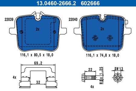 KLOCKI HAMULC. BMW 8 G15,F92 18- TYŁ