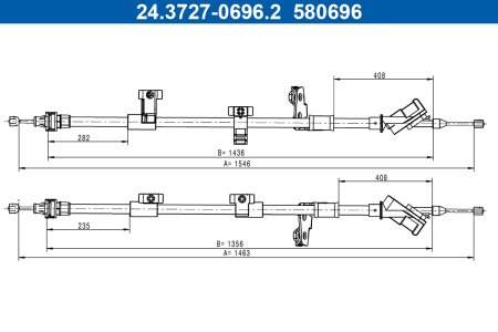 LINKA HAMULCA RĘCZNEGO FORD FOCUS III 11-20 TYŁ