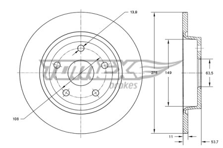 TARCZA HAMULC. FORD TOURNEO CONNECT 02-13 TYŁ