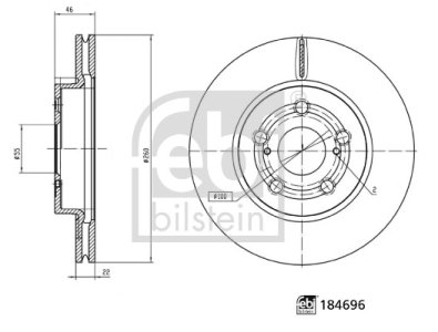 TARCZA HAMULC. TOYOTA YARIS 20- PRZÓD