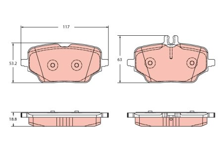 KLOCKI HAMULC. MERCEDES V167 GLE 18- TYŁ