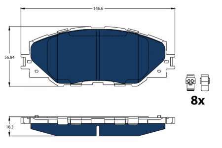 KLOCKI HAMULC. TOYOTA AURIS 10-12 PRZÓD
