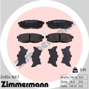 Klocki hamulcowe ZIMMERMANN 24854.160.1 26696XA010