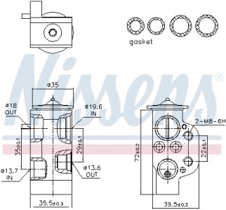Zawór rozprężny NISSENS 999375 8T0820679 AUDI