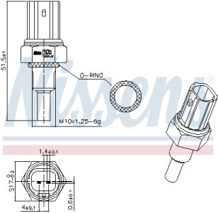 Czujnik temperatury wody NISSENS 207066 37870PLC004 