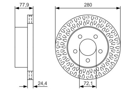 Tarcza hamulcowa BOSCH 0986479U00 5016434AA przód JEEP WRANGLER 98-07