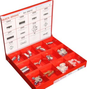 ZESTAW NAKRĘTEK I ZŁĄCZEK QUICK BRAKE 0001C - 27 ELEMENTÓW