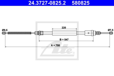 Linka hamulca ATE 24-3727-0825-2 4745L5