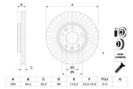 Tarcza hamulcowa BOSCH 0986479E77 402060002R RENAULT LAGUNA 07-15 przód