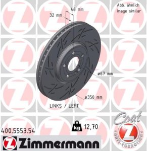 Tarcza hamulcowa ZIMMERMANN 400.5553.54 2474211000 MERCEDES W177 A-KLASA 18- LP