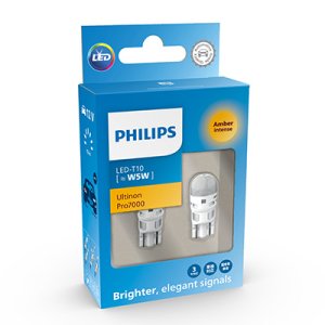 ŻARÓWKI PHILIPS LED ULTINON PRO7000 WY5W POMARAŃCZOWE 12V 2SZT.