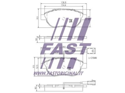 KLOCKI HAM FIAT DOBLO 09> PRZÓD 1-CZUJNIK