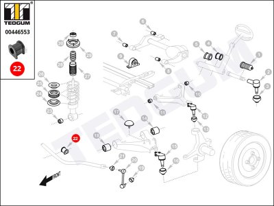 Poduszka stabilizatora TEDGUM 00446553 MB573783