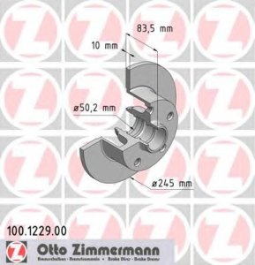 Tarcza hamulcowa ZIMMERMANN 100.1229.00 8D0615601B