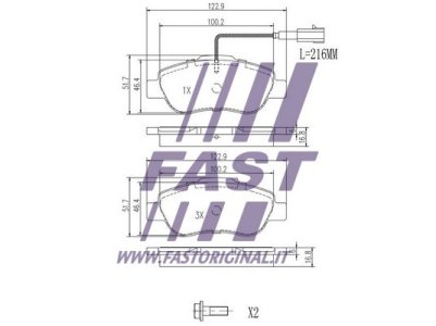 KLOCKI HAM FIAT FIORINO 07> PRZÓD 1-CZUJNIK