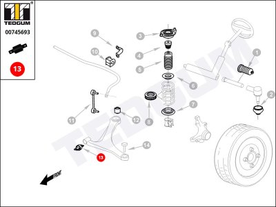 Silentblok wahacza TEDGUM 00745693 9443882