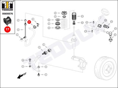 Poduszka stabilizatora TEDGUM 00600076 RBX101310
