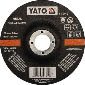 TARCZA WYP.DO CIECIA METALU 125X2.5MM SZT YATO