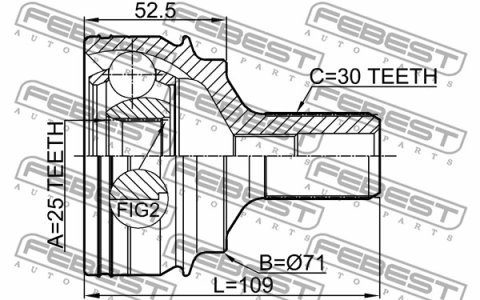 PRZEGUB ZEW. DB KLASA C (W204) 4 MATIC 25X69X30