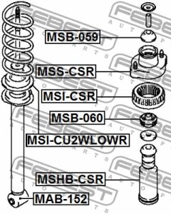 PODKŁADKA SPRĘŻYNY MITSUBISHI T. OUTLANDER 2001.03-2005.09 LE/PR DOLNA