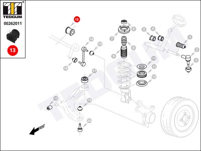 Poduszka stabilizatora TEDGUM 00262011 51306SELT01