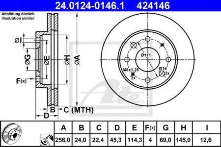 Tarcza hamulcowa ATE 24.0124-0146 MB668886
