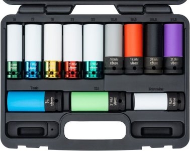 ZESTAW KLUCZY NASADOWYCH UDAROWYCH 12-CZĘŚCIOWY