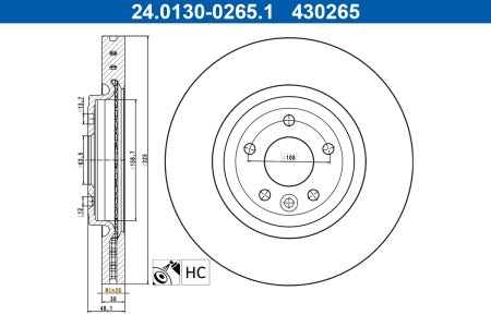 TARCZA HAMULC. JAGUAR XE 15- PRZÓD