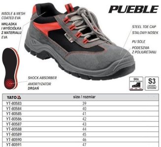 POLBUT ROBOCZY  PUEBLE S3 ROZMIAR 41 YATO YT80585 