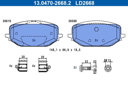 KLOCKI HAMULC. PEUGEOT 308 III 21- PRZÓD
