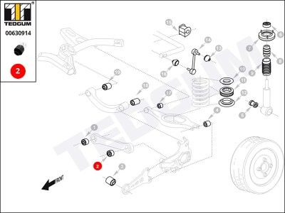 Silentblok drążka tylnego TEDGUM 00630914 1K0505543A