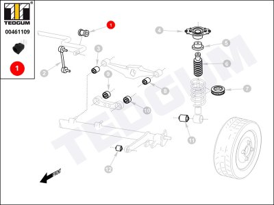 Poduszka stabilizatora TEDGUM 00461109 54613AU102