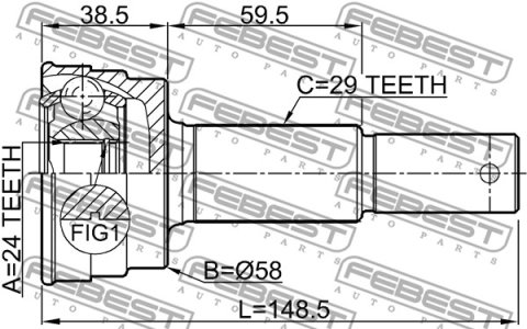 PRZEGUB ZEW. NISSAN MURANO (Z51) 24X58X29 OŚ TYLNA (AUTOMAT)