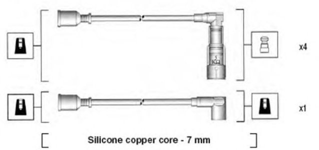 Przewody wysokiego napięcia komplet MAGNETI MARELLI MSK521 