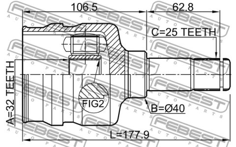 PRZEGUB WEW. CHRYSLER VOYAGER LE. 32X40X25