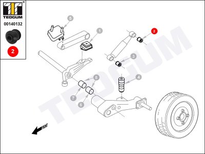 Silentblok wahacza TEDGUM 00140132 