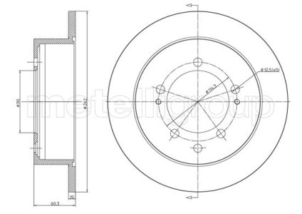 TARCZA HAMULC. MITSUBISHI OUTLANDER  03-06 TYŁ