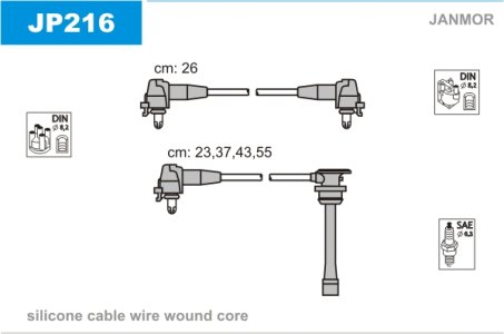 Przewody wysokiego napięcia komplet JANMOR JP216 