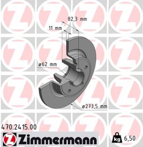 Tarcza hamulcowa ZIMMERMANN 470.2415.00 7701472838