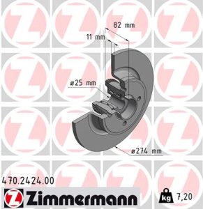 Tarcza hamulcowa ZIMMERMANN 470.2424.00 7701206328