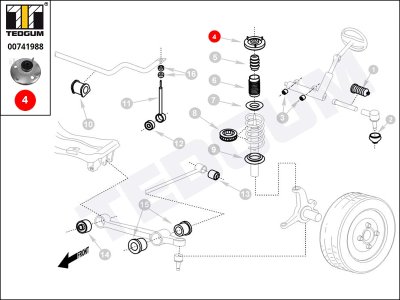Poduszka amortyzatora TEDGUM 00741988 1387188