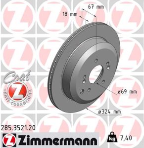 Tarcza hamulcowa ZIMMERMANN 285.3521.20 584113J500