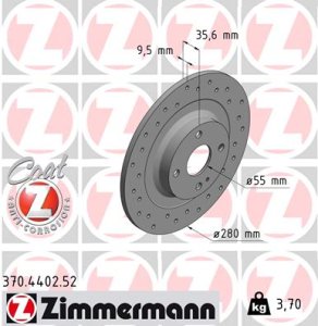 Tarcza hamulcowa ZIMMERMANN 370.4402.52 N25126251